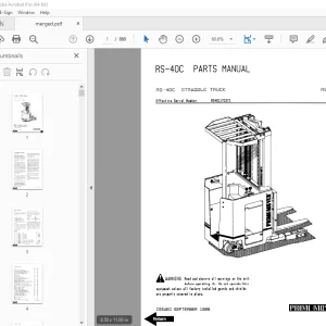 BT Prime-Mover RS-40C Straddle Truck Parts Manual SN RS40C170373 PDF