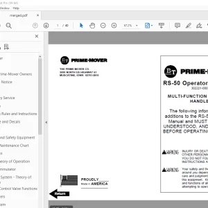 BT Prime-Mover RS-50 Straddle Truck Operator's Manual - PDF DOWNLOAD