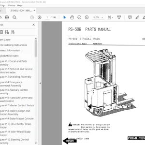 BT Prime-Mover RS-50B Straddle Truck Parts Manual - PDF DOWNLOAD