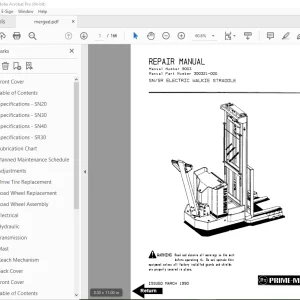 BT Prime-Mover SN SR Electric Walkie Straddle Repair Manual PDF