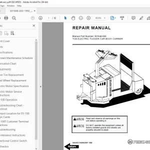 BT Prime-Mover TCB Electric Tugger Car Body Carrier Repair Manual PDF