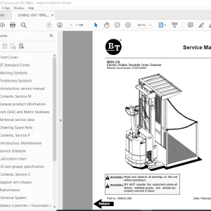 BT Prime-Mover WSX-OS Electric Walkie Straddle Order Selector Service Manual PDF