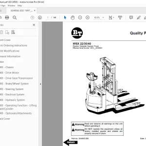 BT Prime-Mover WSX22 WSX30 WSX40 Electric Truck Parts Manual PDF