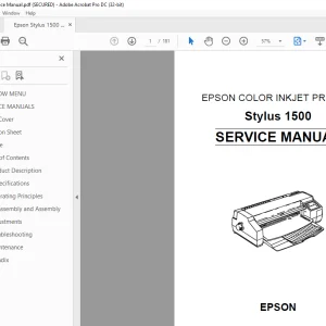 Epson COLOR INKJET PRINTER  Stylus 1500 Service Manual - PDF DOWNLOAD