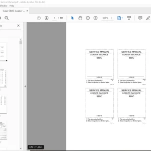 Case 580C Backhoe Loader Service Manual - PDF DOWNLOAD