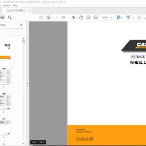 Case 721E Tier 3 Wheel Loader Service Manual(84243980) - PDF DOWNLOAD