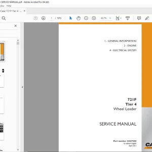Case 721F Tier 4 Wheel Loader Service Manual - PDF DOWNLOAD