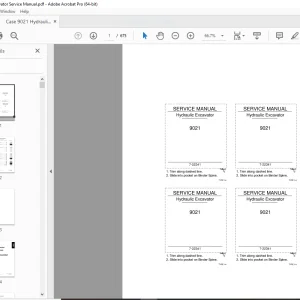 Case 9021 Hydraulic Excavator Service Manual  - PDF DOWNLOAD