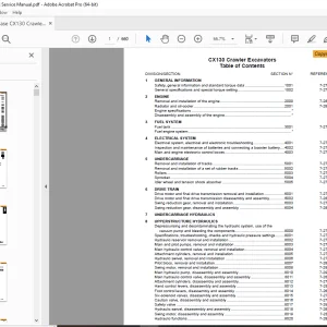 Download Case CX130 Crawler Excavators Service Manual PDF