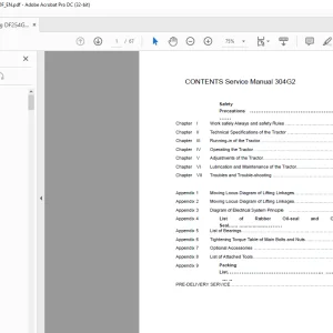 DONGFENG 304G2 SERVICE MANUAL -  PDF DOWNLOAD