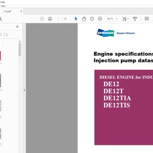 Daewoo Doosan DE12 DE12T DE12TIA DE12TIS DIESEL ENGINE for INDUSTRIAL Manual PDF