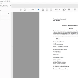 Daewoo Doosan Forklift B20S-5 to BC32S-5 Service Manuals SB4199E00 - PDF