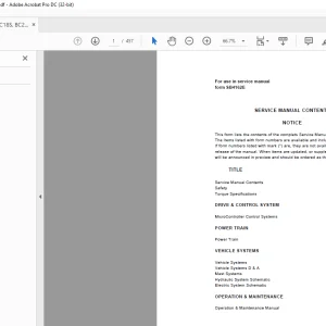 Daewoo Doosan Forklift BC15S to BC20SC Service Manuals SB4163E00 - PDF DOWNLOAD