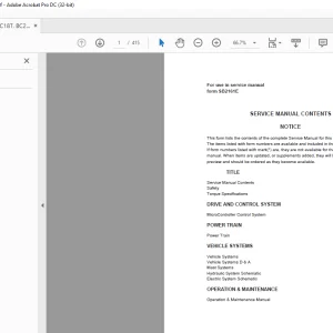 Daewoo Doosan  Forklift BC15T to BC20T Service Manuals SB2162E01 - PDF DOWNLOAD