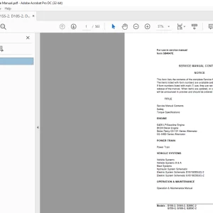 Daewoo Doosan Forklift D15S-2 to G20SC-2 Service Manual SB4048E00  - PDF DOWNLOAD