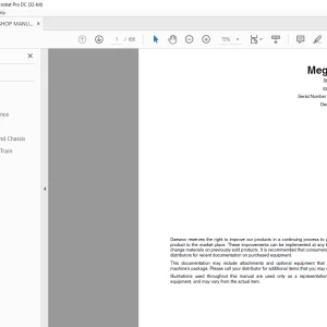 Daewoo Doosan Mega 300-V Shop Manual 023-00041AE - PDF DOWNLOAD