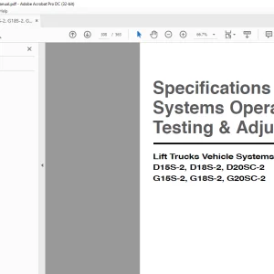 Daewoo Doosan Forklift D15S-2 to G20SC-2 Service Manual SB4048E00 - PDF DOWNLOAD