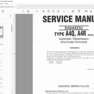 Daihatsu A4Q A4R Series Automatic Transmission Service Manual - PDF