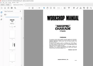 Daihatsu Charade Chassis CB Engine Workshop Manual - PDF DOWNLOAD