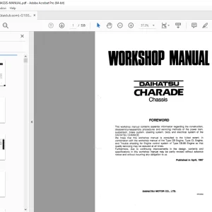 Daihatsu Charade Chassis CB Engine Workshop Manual - PDF DOWNLOAD