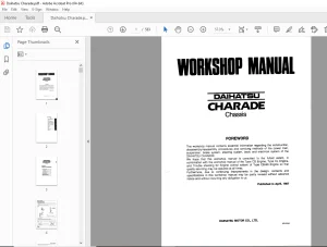 Daihatsu Charade Chassis CB Engine Workshop Manual - PDF DOWNLOAD