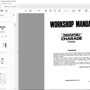 Daihatsu Charade Chassis CB Engine Workshop Manual - PDF DOWNLOAD