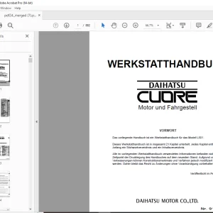 Daihatsu Cuore Motor and Fahrgestell WERKSTATTHANDBUCH  -PDF