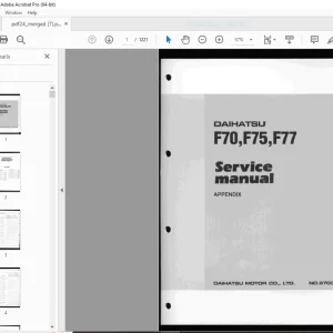Daihatsu F70 F75 F77 Appendix Service Manual - PDF DOWNLOAD