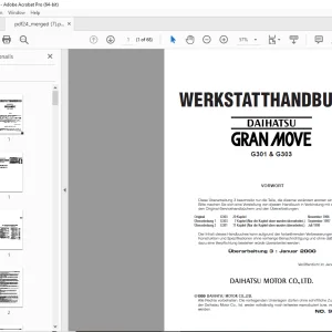 Daihatsu Gran Move G301 G303 Workshop Manual - PDF DOWNLOAD
