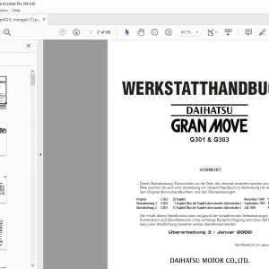 Daihatsu Gran Move G301 G303 Workshop Manual - PDF DOWNLOAD