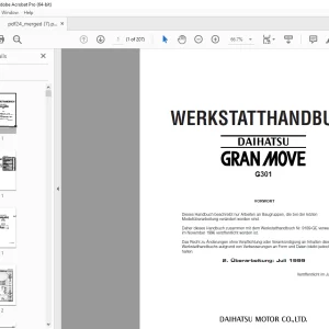 Daihatsu Gran Move G301 WERKSTATTHANDBUCH - PDF DOWNLOAD