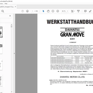 Daihatsu Gran Move G301 WERKSTATTHANDBUCH - PDF DOWNLOAD