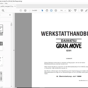 Daihatsu Gran Move G301 WERKSTATTHANDBUCH - PDF DOWNLOAD