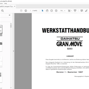 Daihatsu Gran Move G303 WERKSTATTHANDBUCH - PDF DOWNLOAD