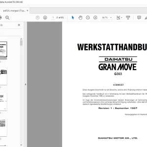 Daihatsu Gran Move G303 WERKSTATTHANDBUCH - PDF DOWNLOAD