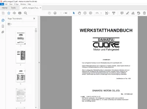 Daihatsu L500 L501 Cuore Motor And Fahrgestell WERKSTATTHANDBUCH - PDF DOWNLOAD