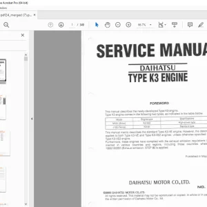 Daihatsu M101 J102 K3 Engine Service Manual - PDF DOWNLOAD