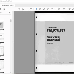 Daihatsu Rugger Rocky Fourtrak F70 F75 F77 Appendix Diesel Workshop Manual PDF