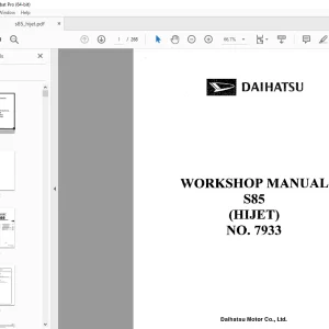 Daihatsu S85(Hijet) Workshop Manual - PDF DOWNLOAD