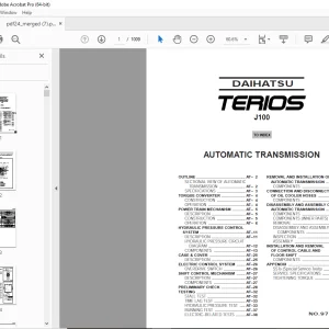 Daihatsu Terios J100 Service Manual - PDF DOWNLOAD