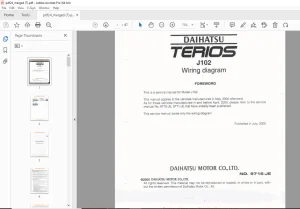 Daihatsu Terios J102 Wiring Diagram Service Manual - PDF DOWNLOAD