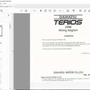 Daihatsu Terios J102 Wiring Diagram Service Manual - PDF DOWNLOAD