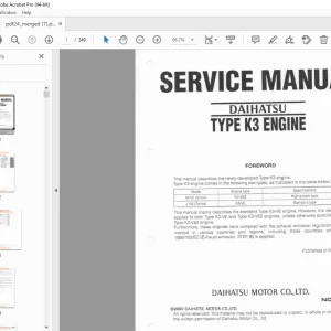 Daihatsu Type K3 Engine Service Manual - PDF DOWNLOAD