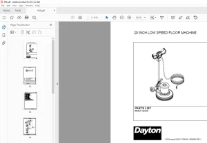 Dayton 20 INCH LOW SPEED FLOOR MACHINE Parts Manual - PDF DOWNLOAD