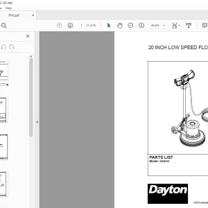 Dayton 20 INCH LOW SPEED FLOOR MACHINE Parts Manual - PDF DOWNLOAD