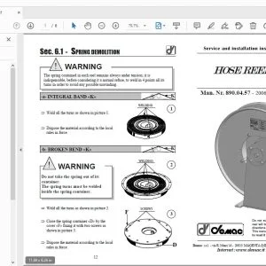 Demac Hose Reel Mod 9694 Service and installation instructions and parts manual - PDF DOWNLOAD