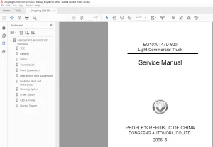 Dongfeng EQ1030T47D-820 Light Commercial Truck Service Manual - PDF DOWNLOAD