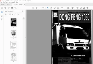 Dongfeng Truck 1030 ЛЕГКИЕ ГРУЗОВЫЕ АВТОМОБИЛИ  Инструкция по эксплуатации Manual
