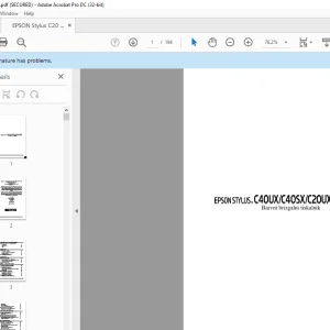 EPSON STYLUS C40UXC40SXC20UXC20SX Barvni brizgalni tiskalnik SERVISNI priročnik