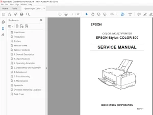 Epson 800 Service Manual -  PDF DOWNLOAD